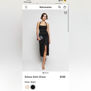 Reformation Solana Satin Dress Black